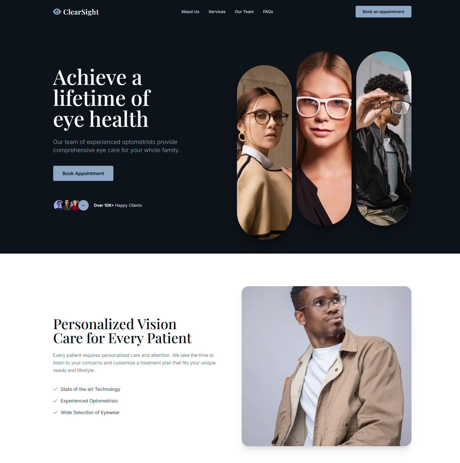 ClearSight Optometry website design