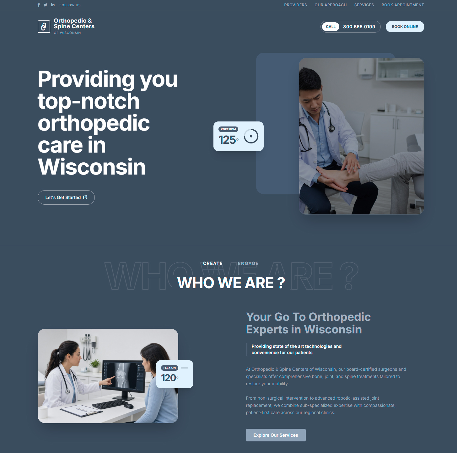 Orthopedic & Spine Centers of Wisconsin website design